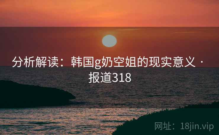 分析解读：韩国g奶空姐的现实意义 · 报道318