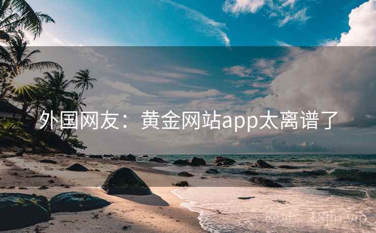 外国网友:黄金网站app太离谱了 外国网友:黄金网站app太离谱了